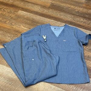Figs Slate Blue Scrub Set